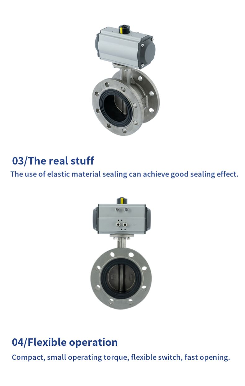 D641X pneumatic flanged soft seal butterfly valve